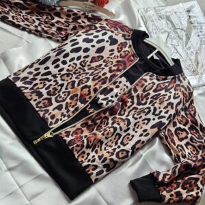 Komplet dziewczęcy 3-częściowy Minnie – czarny/panterka