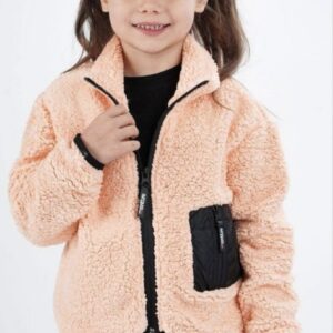 Bluza polarowa morelowa zapinana na zamek