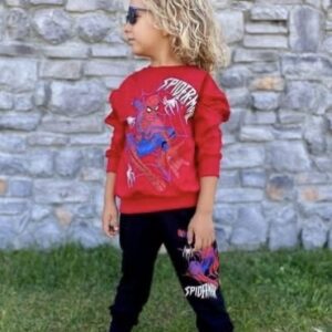 Dres Spiderman – czerwona bluza i czarne spodnie
