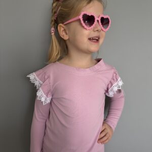 Bawełniana bluzka pudrowy róż z wycięciem na plecach