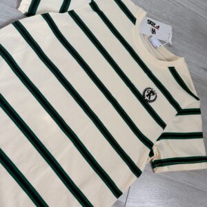 Beżowa koszulka chłopięca w paski (tył gładki)