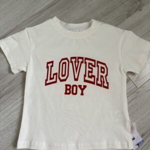 Bawełniana koszulka ecru z napisem