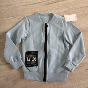 Błękitna bawełniana bluza na zamek