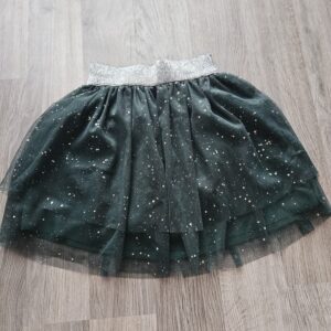 Zielona spódniczka dziewczęca z tiulem i błyszczącym pyłkiem