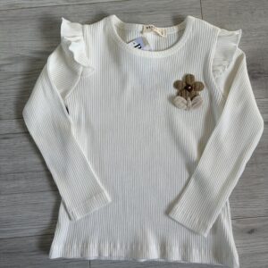 Bluzka na długi rękaw z kwiatkiem