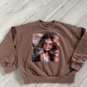 Bawełniana bluza z lalą