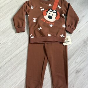 Dres brązowy z pieskiem