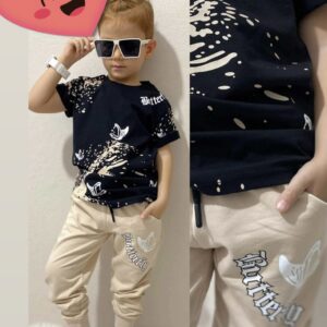 Komplet dla chłopca z motylami