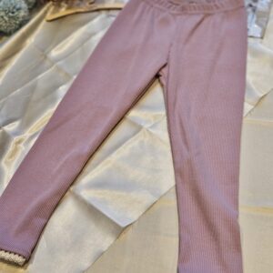 Fioletowe legginsy dziewczęce bawełniane