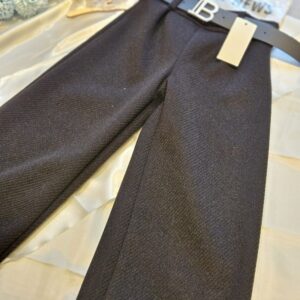 Eleganckie czarne spodnie dziewczęce z paskiem