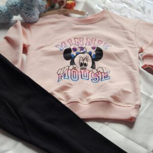 Komplet dziewczęcy – bluza + legginsy (pomarańczowy/czarny)