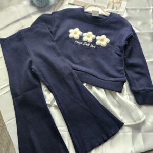 Komplet bluza i leginsy w kolorze granatowym