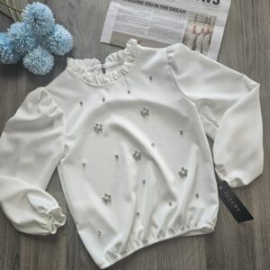 Elegancka biała bluzka dla dziewczynki