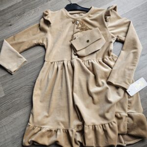 sukienka welurowa z torebką